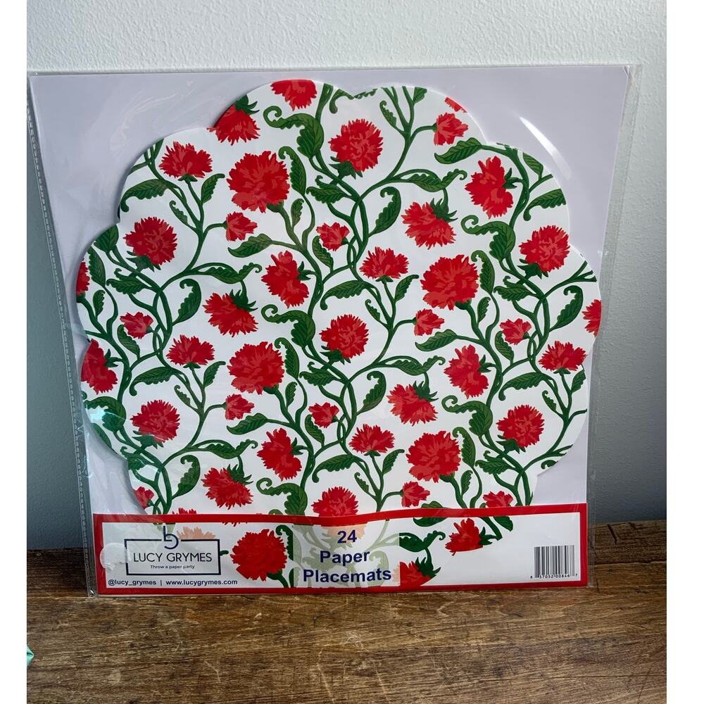 Lucy Grymes Carnation paper placemats NEW